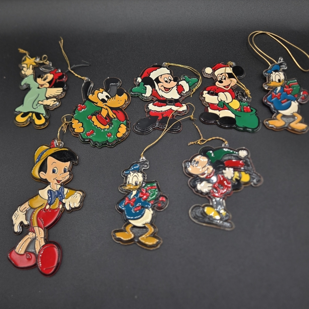 VINTAGE DISNEY ORNAMENTS MICKEY MINNIE DONALD DUCK PLUTO PINOCCHIO